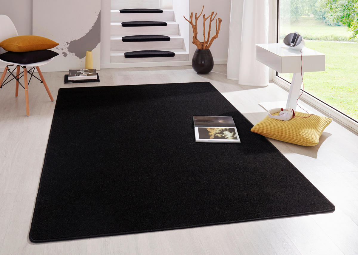 FLACHWEBETEPPICH 100/150 cm Fancy Schwarz  - Schwarz, Basics, Kunststoff (100/150cm)