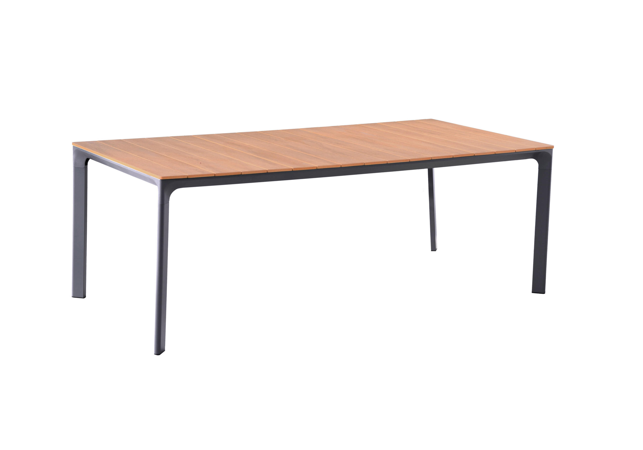 GARTENTISCH 208/100/74 cm Metall, Kunststoff rechteckig  - Anthrazit/Braun, Basics, Kunststoff/Metall (208/100/74cm) - Gardenson