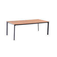GARTENTISCH Metall, Kunststoff Anthrazit, Braun rechteckig  - Anthrazit/Braun, Basics, Kunststoff/Metall (208/100/74cm) - Gardenson