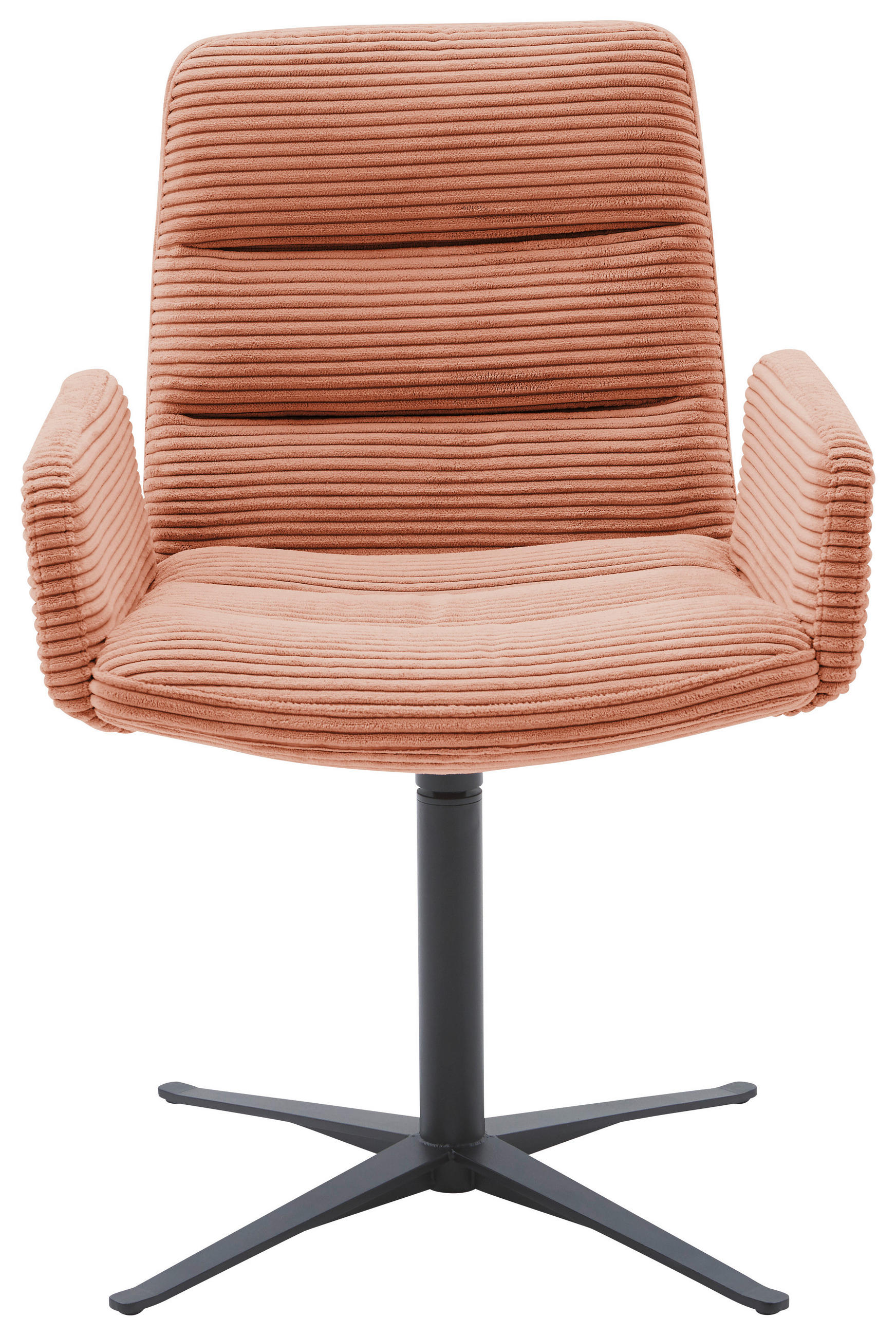 ARMLEHNSTUHL  in Cord  - Aprikose/Schwarz, Design, Textil/Metall (61/88/66cm) - Dieter Knoll