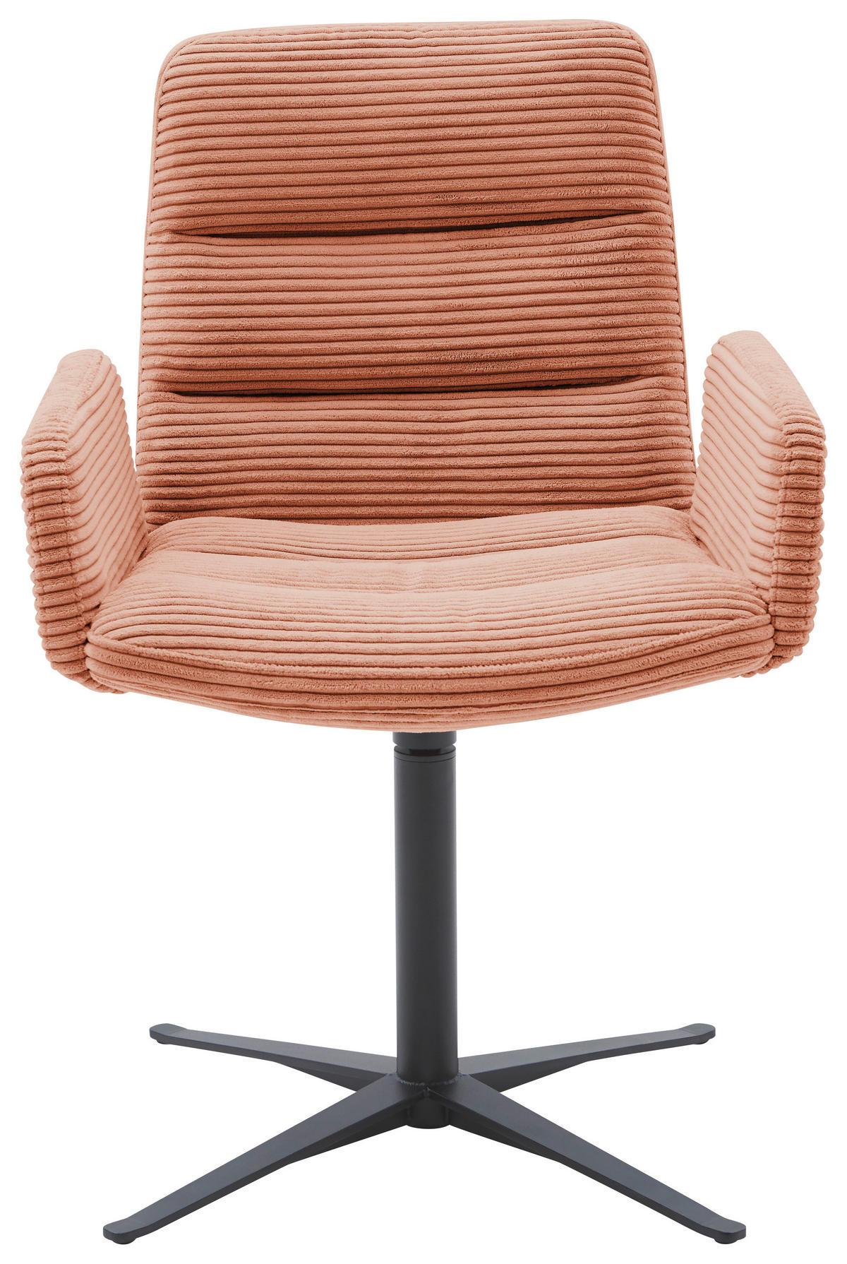 ARMLEHNSTUHL  in Cord  - Aprikose/Schwarz, Design, Textil/Metall (61/88/66cm) - Dieter Knoll