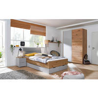 JUGENDZIMMER - Eichefarben/Grau, Trend, Holzwerkstoff/Textil (120/200cm) - Stylife