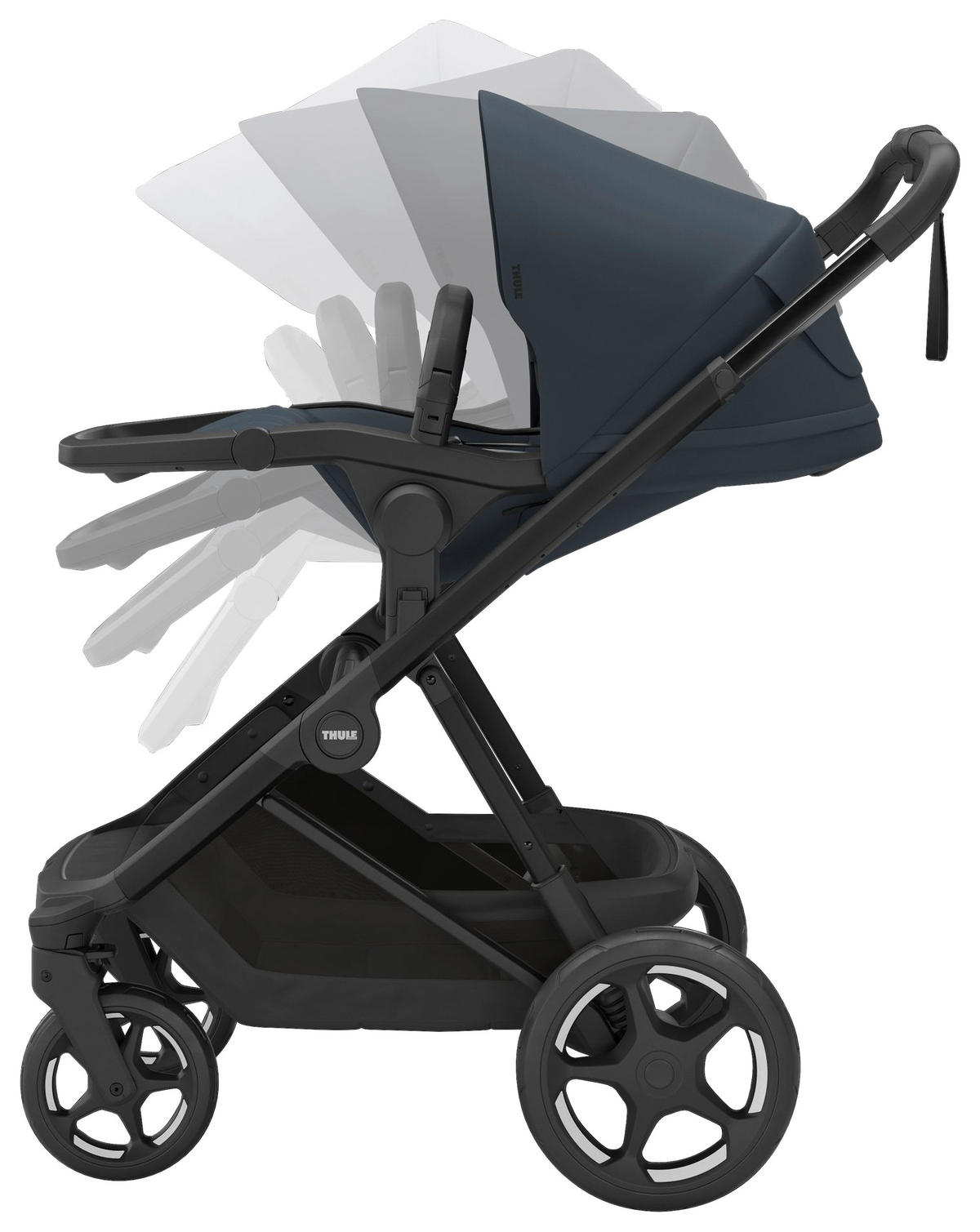 KOMBIKINDERWAGEN Charm 2in1  - Schwarz/Dunkelblau, Design, Kunststoff/Metall (91/61/59null) - Thule