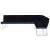 ECKBANK 284/184 cm Flachgewebe Blau, Edelstahlfarben, Dunkelblau   - Blau/Edelstahlfarben, Design, Textil/Metall (284/184cm) - Dieter Knoll