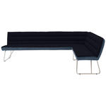 ECKBANK 284/184 cm  in Blau, Edelstahlfarben, Dunkelblau  - Blau/Edelstahlfarben, Design, Textil/Metall (284/184cm) - Dieter Knoll