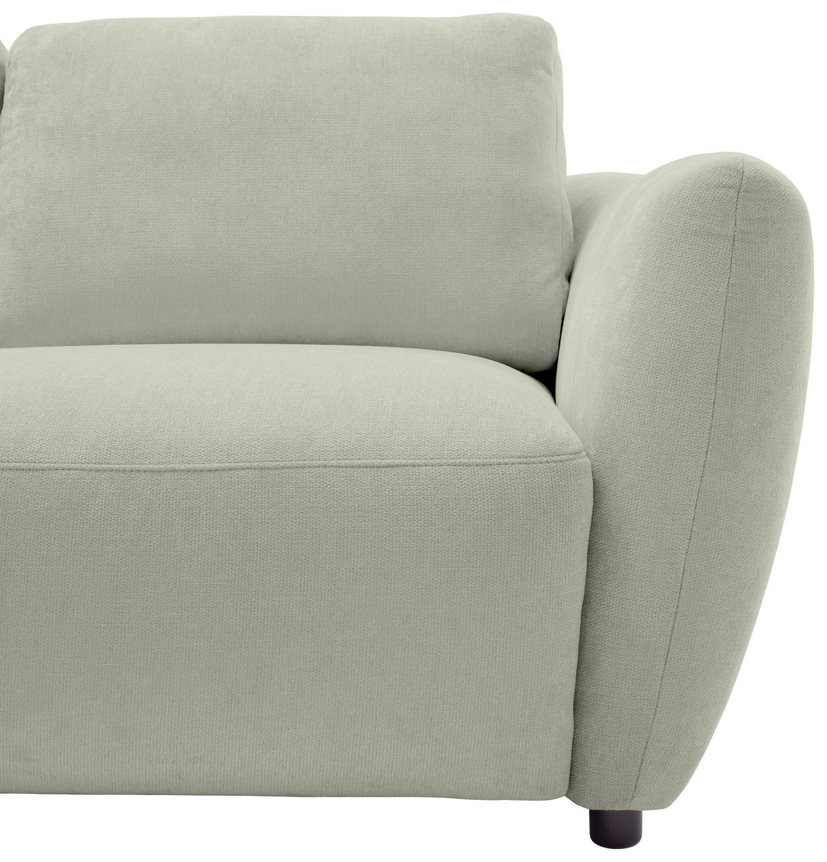 ECKSOFA  in Chenille Salbeigrün  224/307 cm  - Salbeigrün/Schwarz, KONVENTIONELL, Kunststoff/Textil (224/307cm) - Hom`in