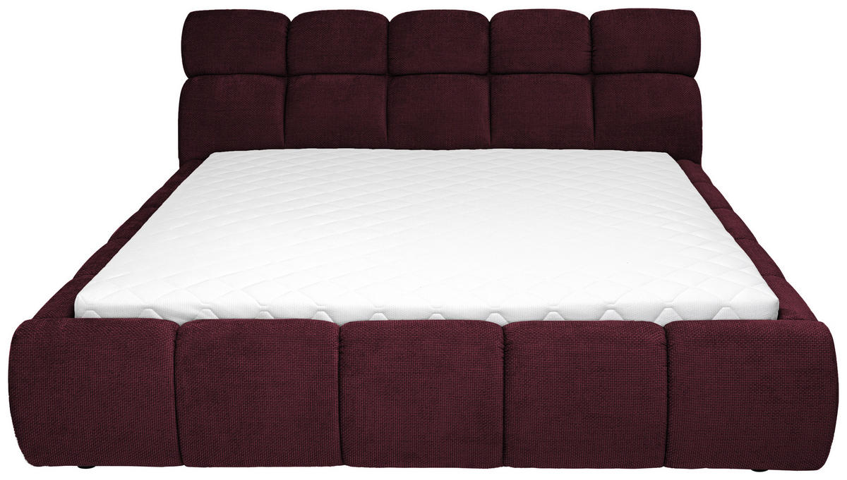 POLSTERBETT 140/200 cm  in Bordeaux  - Bordeaux/Schwarz, Design, Kunststoff/Textil (140/200cm) - Esposa