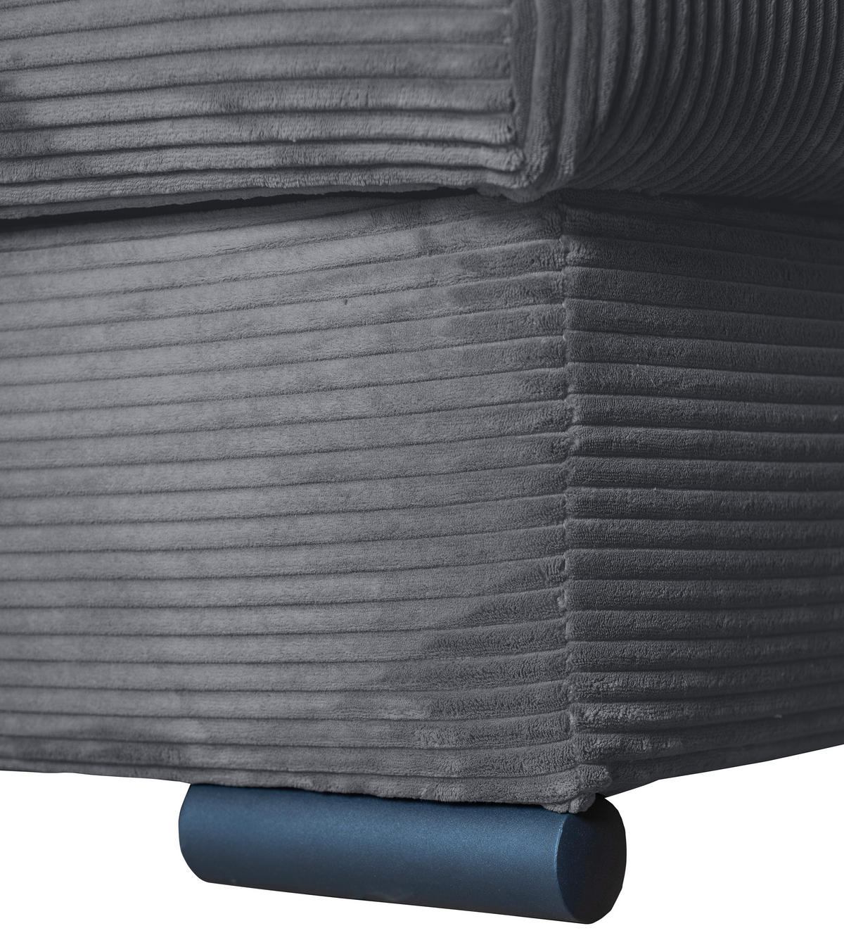 ECKSOFA Dunkelgrau Cord  - Dunkelgrau/Schwarz, KONVENTIONELL, Textil/Metall (168/258cm) - Carryhome