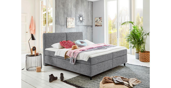 BOXSPRINGBETT 160/200 cm  in Grau  - Schwarz/Grau, KONVENTIONELL, Kunststoff/Textil (160/200cm) - Hom`in