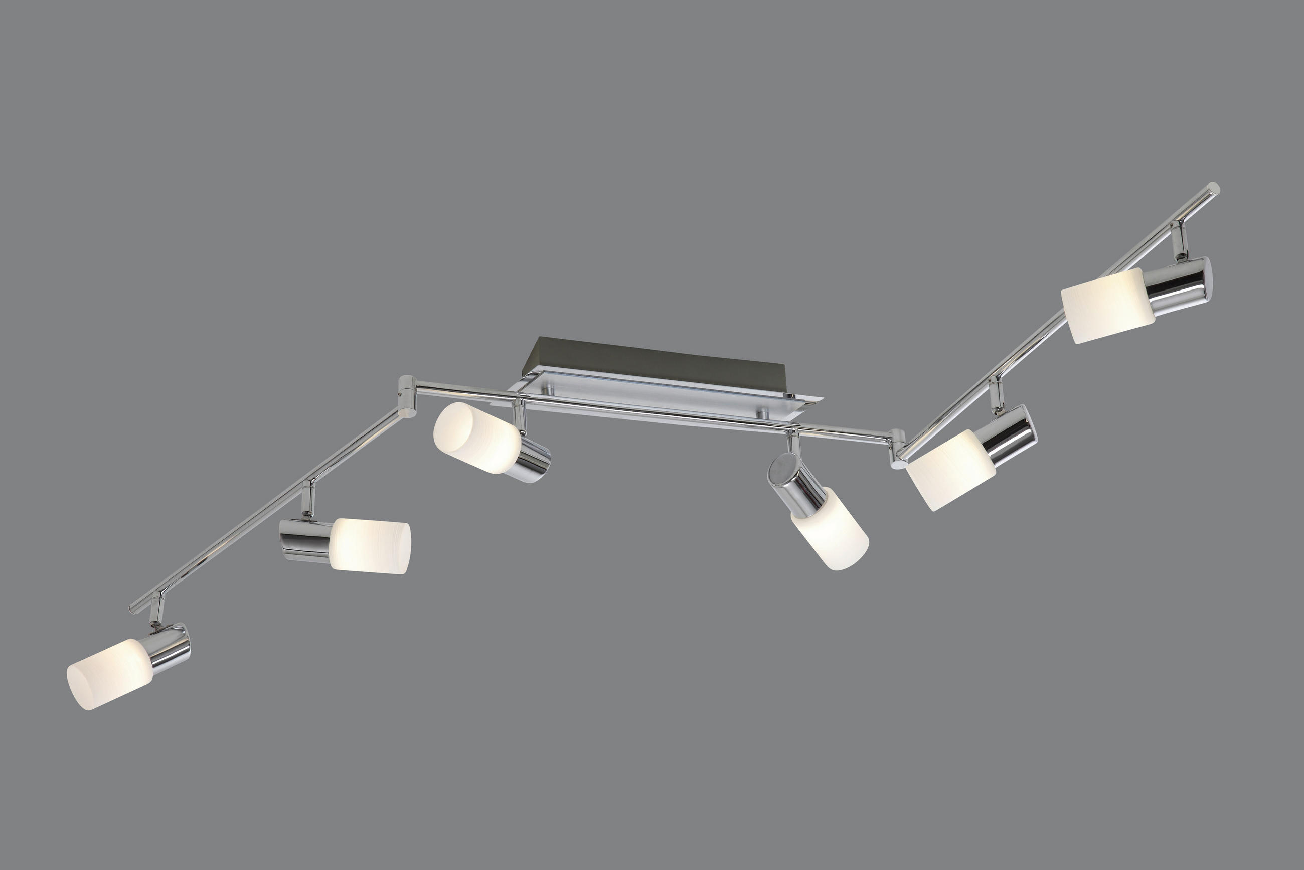 STRAHLER 150/8/5 cm   - Chromfarben/Weiß, KONVENTIONELL, Glas/Metall (150/8/5cm) - Novel