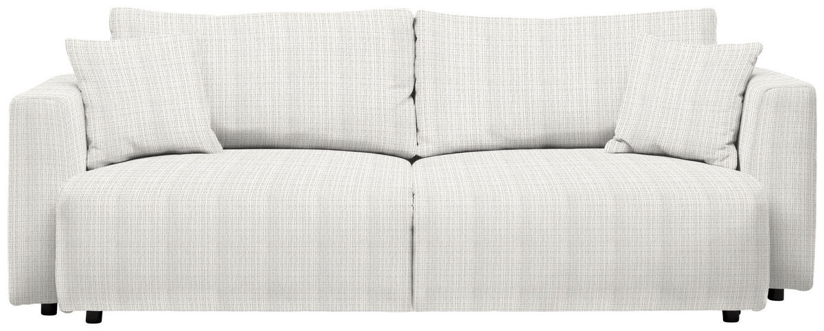 SCHLAFSOFA  mit Stoffauswahl, Schlafen auf Sitzhöhe, Rücken echt Cord Weiß  - Schwarz/Weiß, Design, Kunststoff/Textil (250/92/105cm) - Carryhome