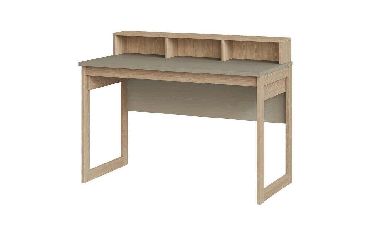 SCHREIBTISCH  Eukalyptusholzfarben Stauraum  - Eukalyptusholzfarben/Eichefarben, Design, Holzwerkstoff (120/91/60cm) - MID.YOU