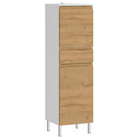 MIDISCHRANK 34/120/34 cm  - Chromfarben/Eichefarben, MODERN, Holzwerkstoff/Metall (34/120/34cm) - Germania