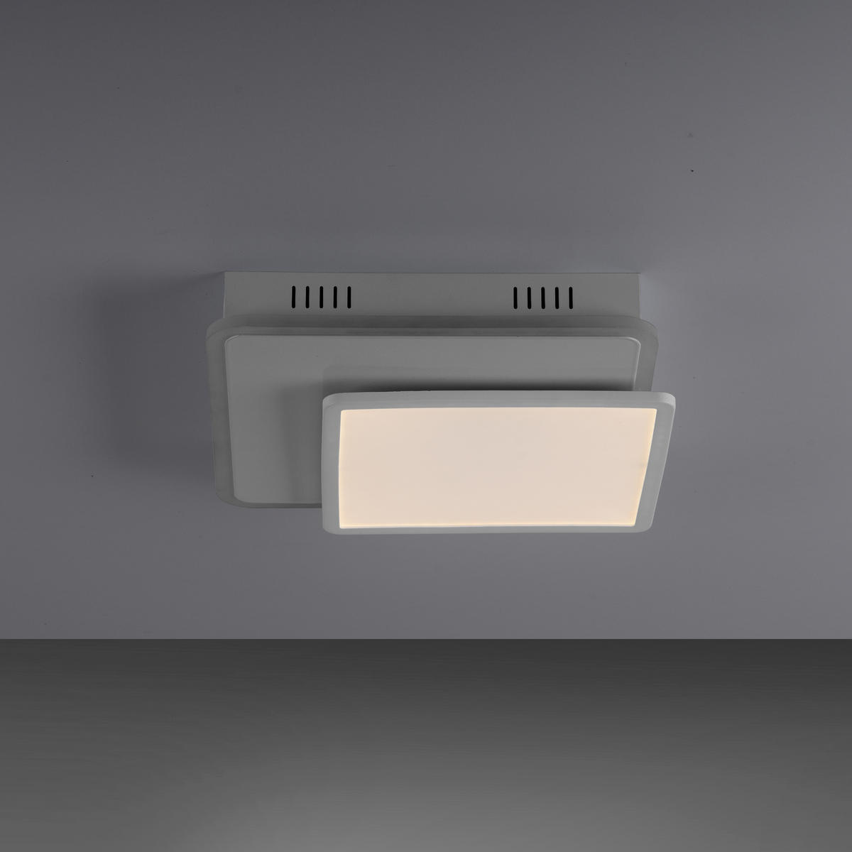 LED-Deckenleuchte 45,3/45,3/7,5 cm   - Weiß, Design, Kunststoff/Metall (45,3/45,3/7,5cm) - Globo