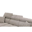 ECKSOFA Graubraun Chenille Zierkissen, Bettkasten, Rücken echt, Kopfteilverstellung, Sitztiefenverstellung  - Graubraun/Schwarz, KONVENTIONELL, Kunststoff/Textil (172/268cm) - Carryhome