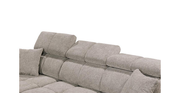 ECKSOFA Graubraun Chenille Zierkissen, Bettkasten, Rücken echt, Kopfteilverstellung, Sitztiefenverstellung  - Graubraun/Schwarz, KONVENTIONELL, Kunststoff/Textil (172/268cm) - Carryhome