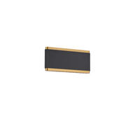 LED-WANDLEUCHTE Kobe 22,5/10/5,5 cm   - Goldfarben/Schwarz, LIFESTYLE, Metall (22,5/10/5,5cm) - Helestra