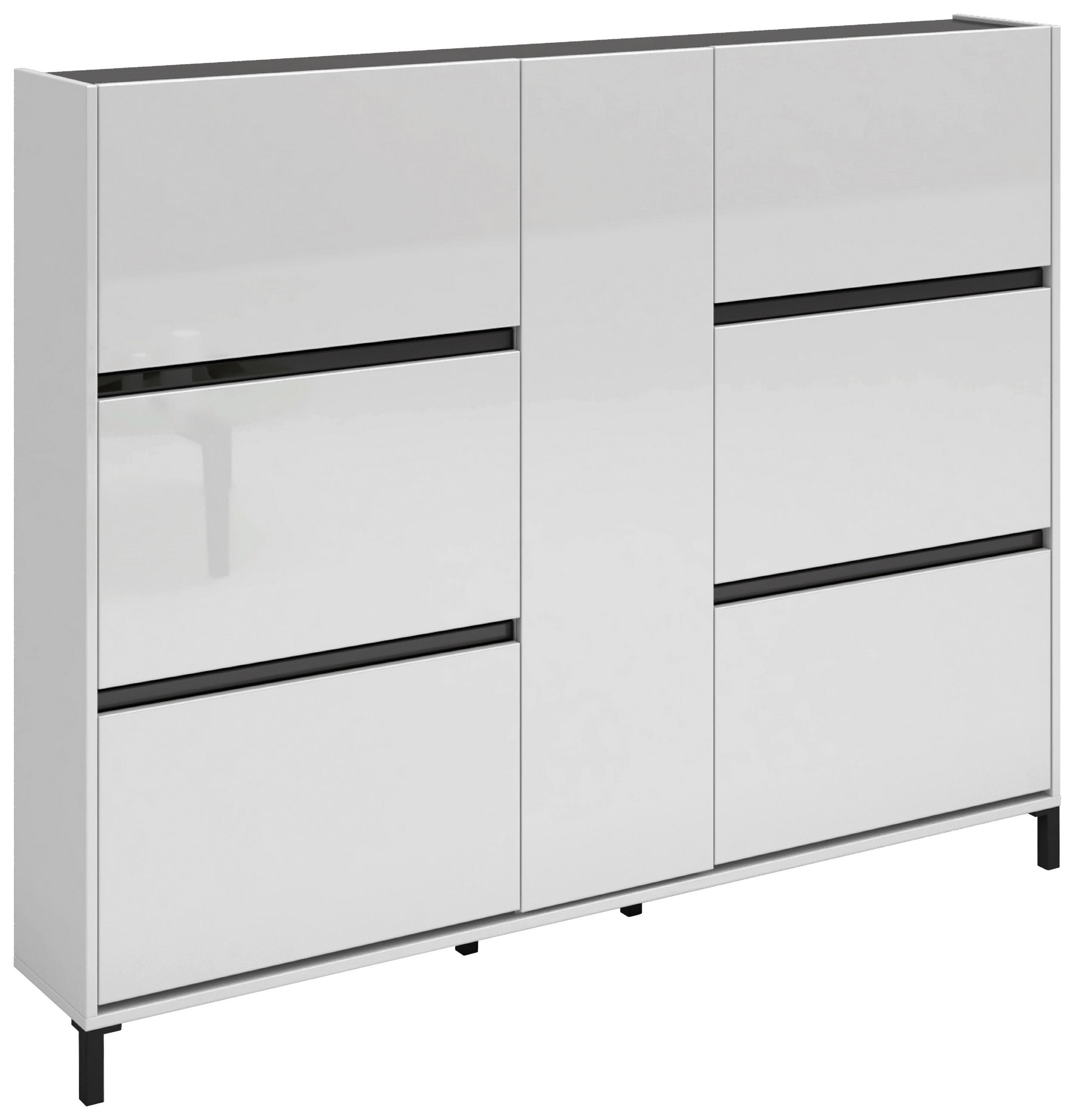 SCHUHKIPPER Easy  in 168,7/135,2/25,2 cm  - Anthrazit/Weiß, Design, Holzwerkstoff/Kunststoff (168,7/135,2/25,2cm) - Xora