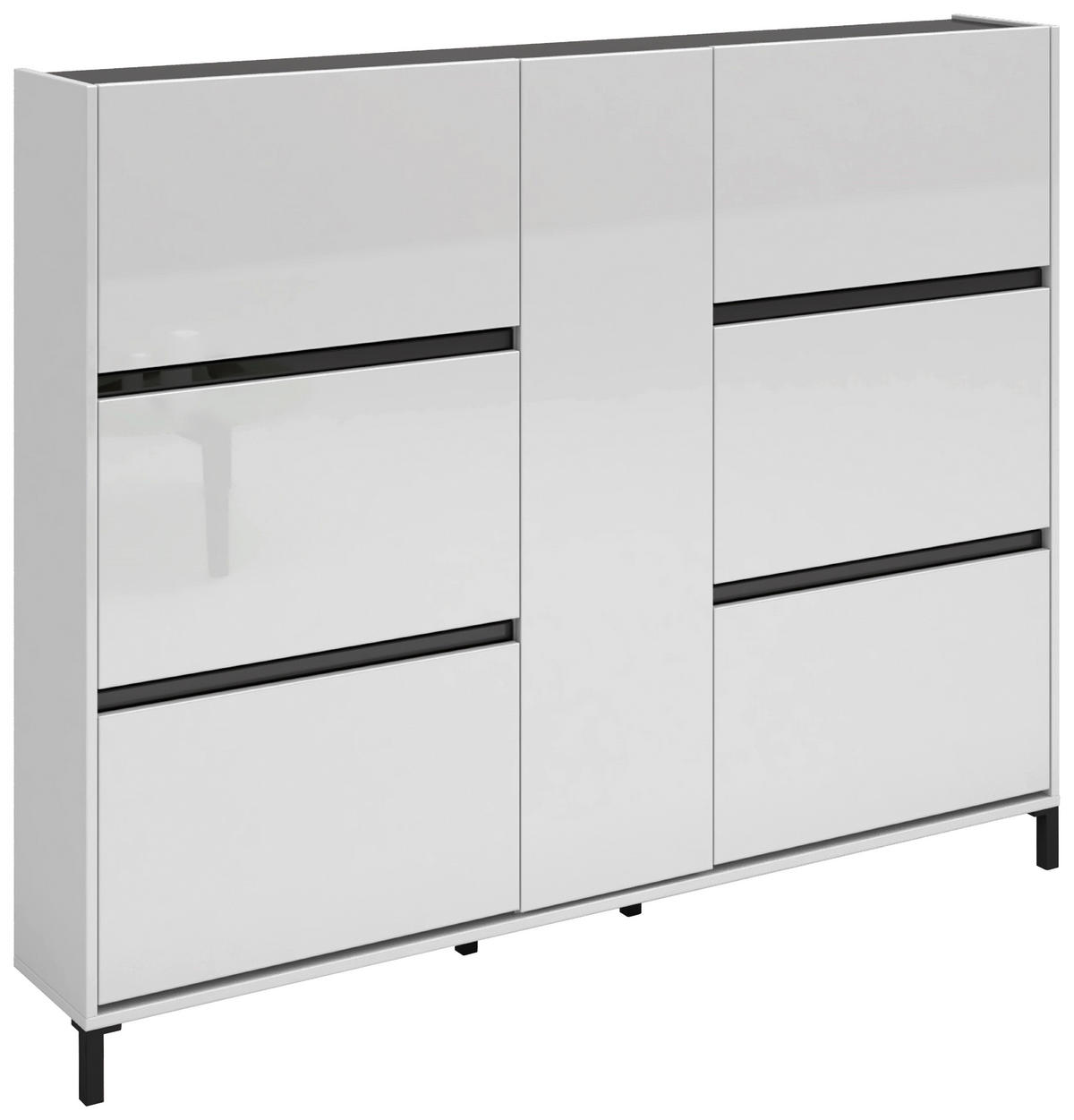 SCHUHKIPPER Easy  in 168,7/135,2/25,2 cm  - Anthrazit/Weiß, Design, Holzwerkstoff/Kunststoff (168,7/135,2/25,2cm) - Xora