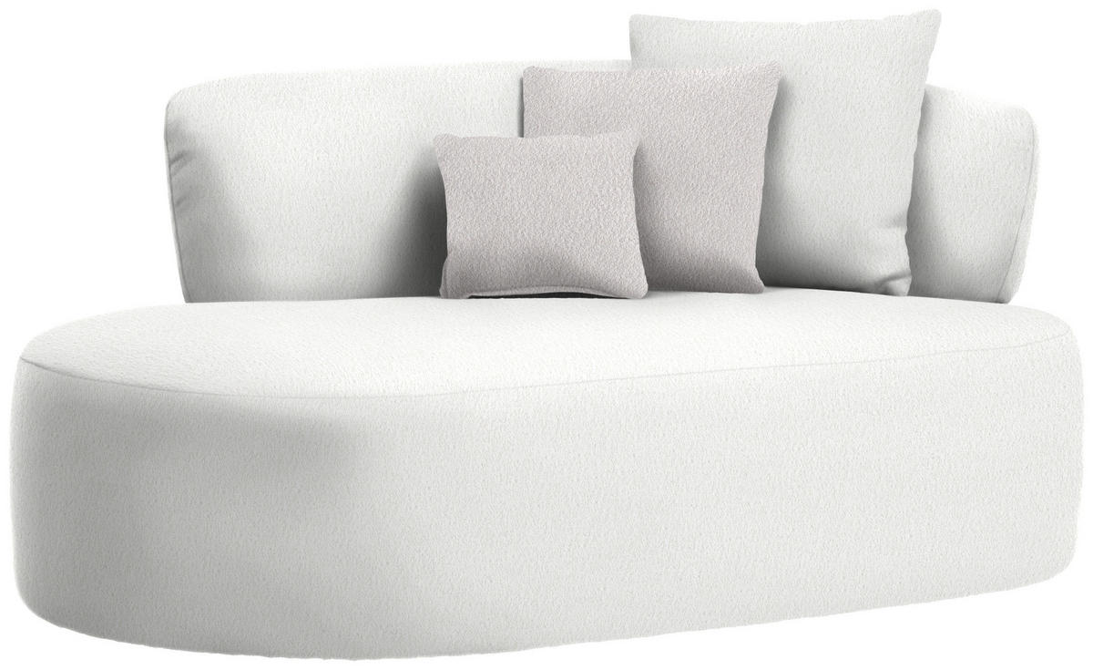 RÉCAMIERE in Bouclé Creme, Hellrosa  - Hellrosa/Creme, MODERN, Kunststoff/Textil (166/86/105cm) - Hom`in