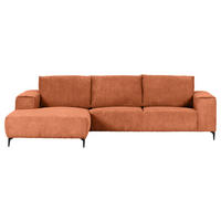 ECKSOFA in Cord Rostfarben  - Rostfarben/Schwarz, Konventionell, Textil/Metall (170/285cm) - Carryhome