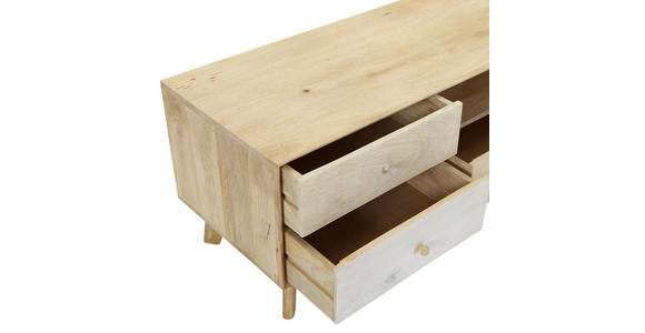 LOWBOARD Kata  in 150/50/46 cm  - Naturfarben/Weiß, Design, Holz (150/50/46cm) - Landscape