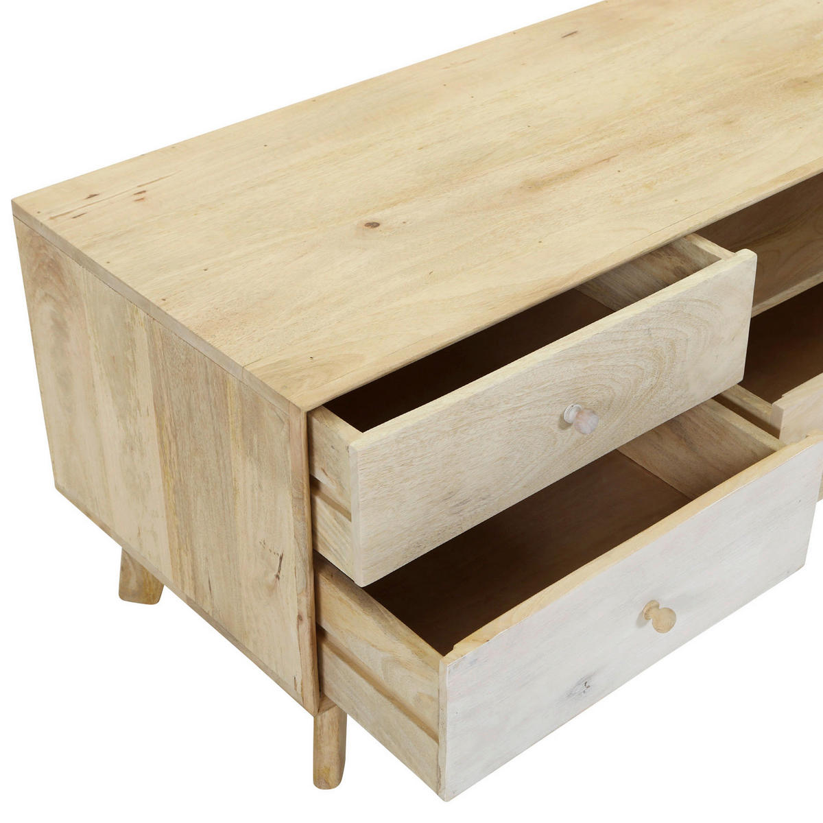 LOWBOARD Kata  in 150/50/46 cm  - Naturfarben/Weiß, Design, Holz (150/50/46cm) - Landscape