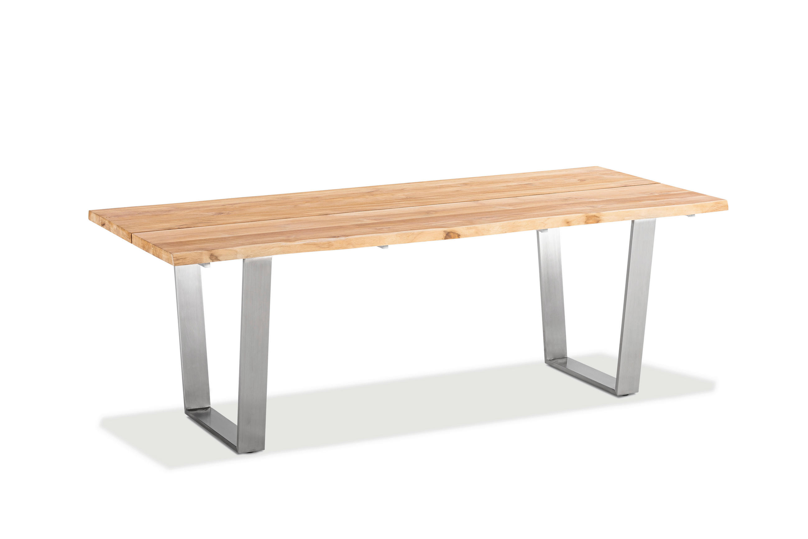 GARTENTISCH 290/95/76 cm  - Edelstahlfarben/Teakfarben, Design, Holz/Metall (290/95/76cm)
