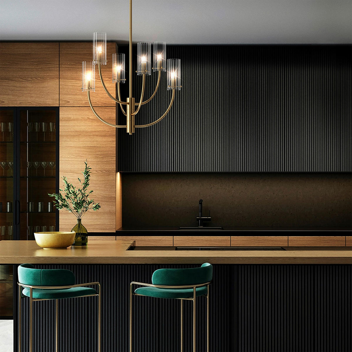 KRONLEUCHTER 61/44,7/61 cm   - Messingfarben, Trend, Glas/Metall (61/44,7/61cm) - MAYTONI