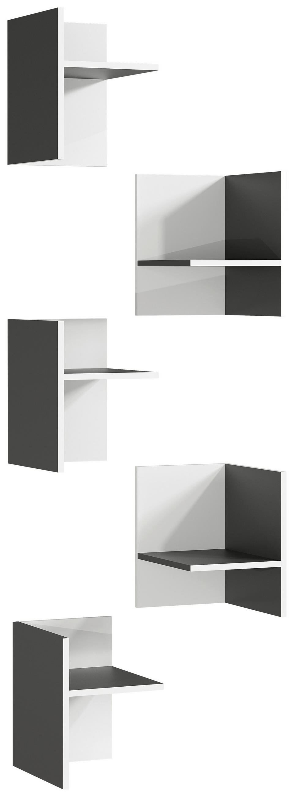 INNENEINTEILUNG Holzwerkstoff Weiß, Graphitfarben  - Graphitfarben/Weiß, MODERN, Holzwerkstoff (27/37/35cm) - Germania