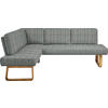 ECKBANK 174/235 cm  in Blau, Eichefarben, Olivgrün  - Blau/Eichefarben, Design, Holz/Textil (174/235cm) - Dieter Knoll