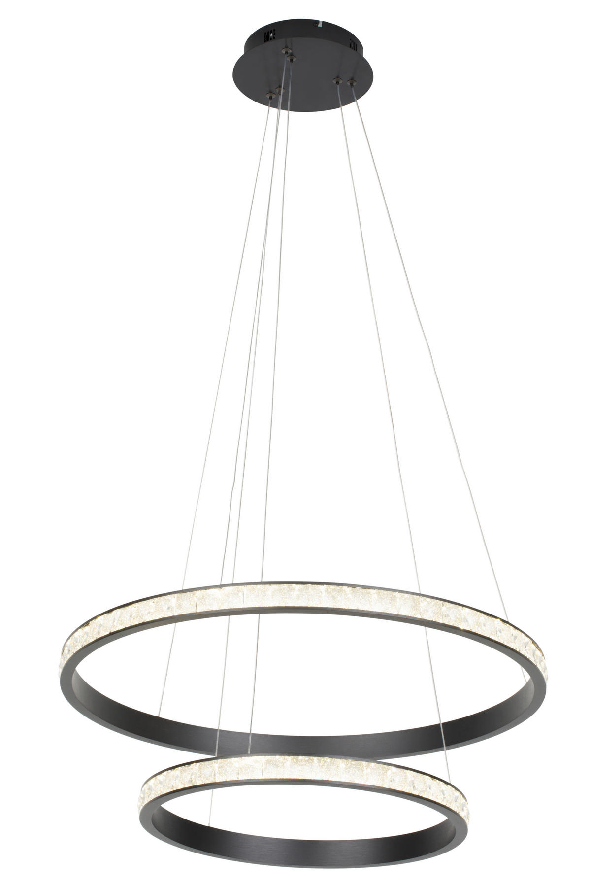LED-HÄNGELEUCHTE Elora 62/150 cm  - Schwarz, Design, Glas/Metall (62/150cm) - Novel