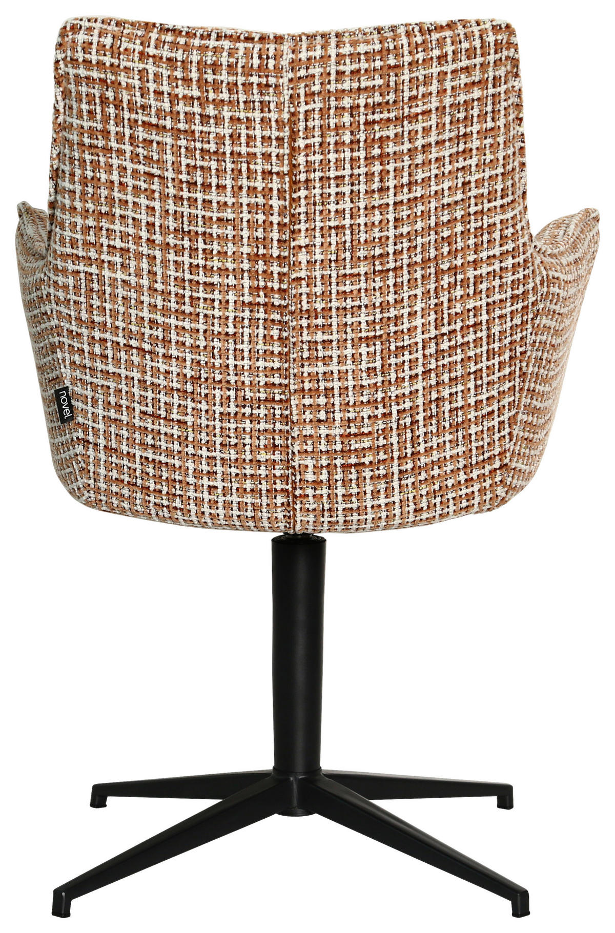 ARMLEHNSTUHL  in Eisen Chenille  - Hellbraun/Schwarz, Design, Textil/Metall (59,5/87,5/62,5cm) - Novel