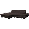 ECKSOFA  in Mikrofaser Braun  198/290 cm  - Schwarz/Braun, Design, Textil/Metall (198/290cm) - Xora