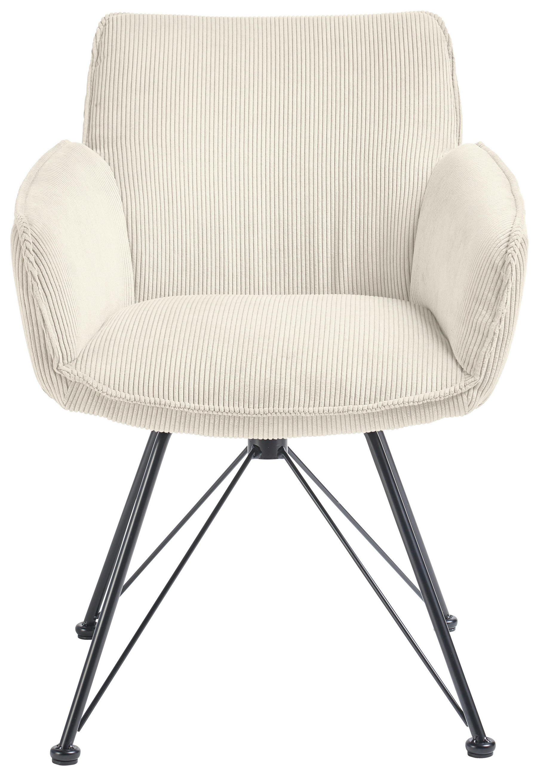 ARMLEHNSTUHL  in Cord  - Creme/Schwarz, Design, Textil/Metall (60/84/65cm) - SetOne by Musterring