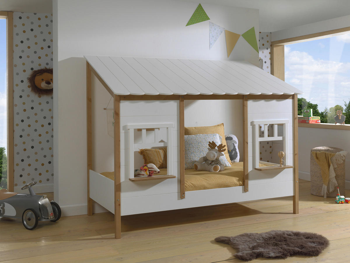 HAUSBETT Lattenrost 90/200 cm  in Weiß, Eichefarben, Kieferfarben  - Eichefarben/Weiß, MODERN, Holz/Holzwerkstoff (90/200cm) - MID.YOU