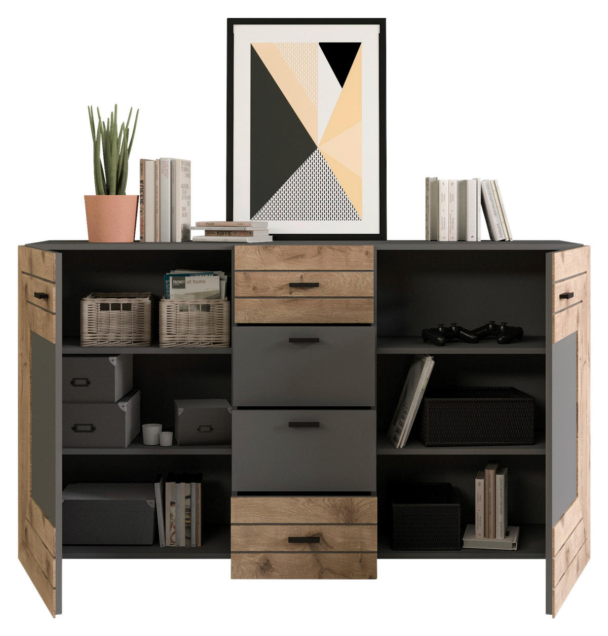 SIDEBOARD 160/90/40 cm  - Klassisk, metall/trämaterial (160/90/40cm) - MID.YOU
