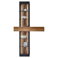 REGALELEMENT Kerneiche vollmassiv Anthrazit, Eichefarben  - Eichefarben/Anthrazit, Natur, Holz/Metall (108/206/39cm) - Valnatura