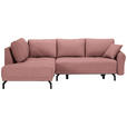 ECKSOFA in Webstoff Altrosa  - Schwarz/Altrosa, LIFESTYLE, Textil/Metall (191/250cm) - Carryhome