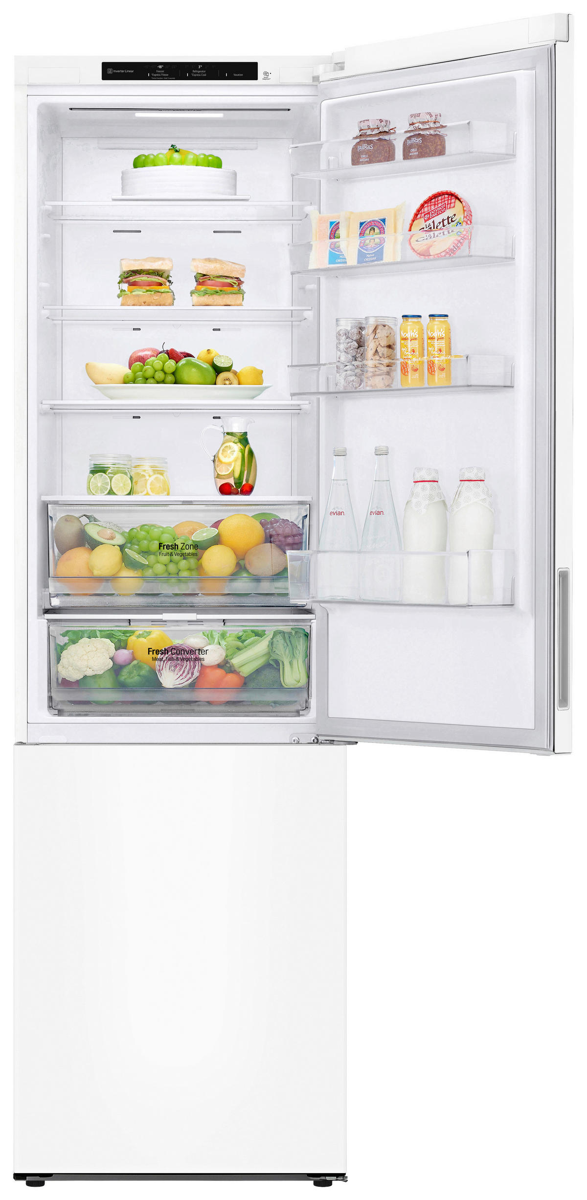 KÜHL-GEFRIER-KOMBINATION 59,5/203/67,5 cm GBP62SWNAC  - Weiß, Trend, Glas/Kunststoff (59,5/203/67,5cm) - LG