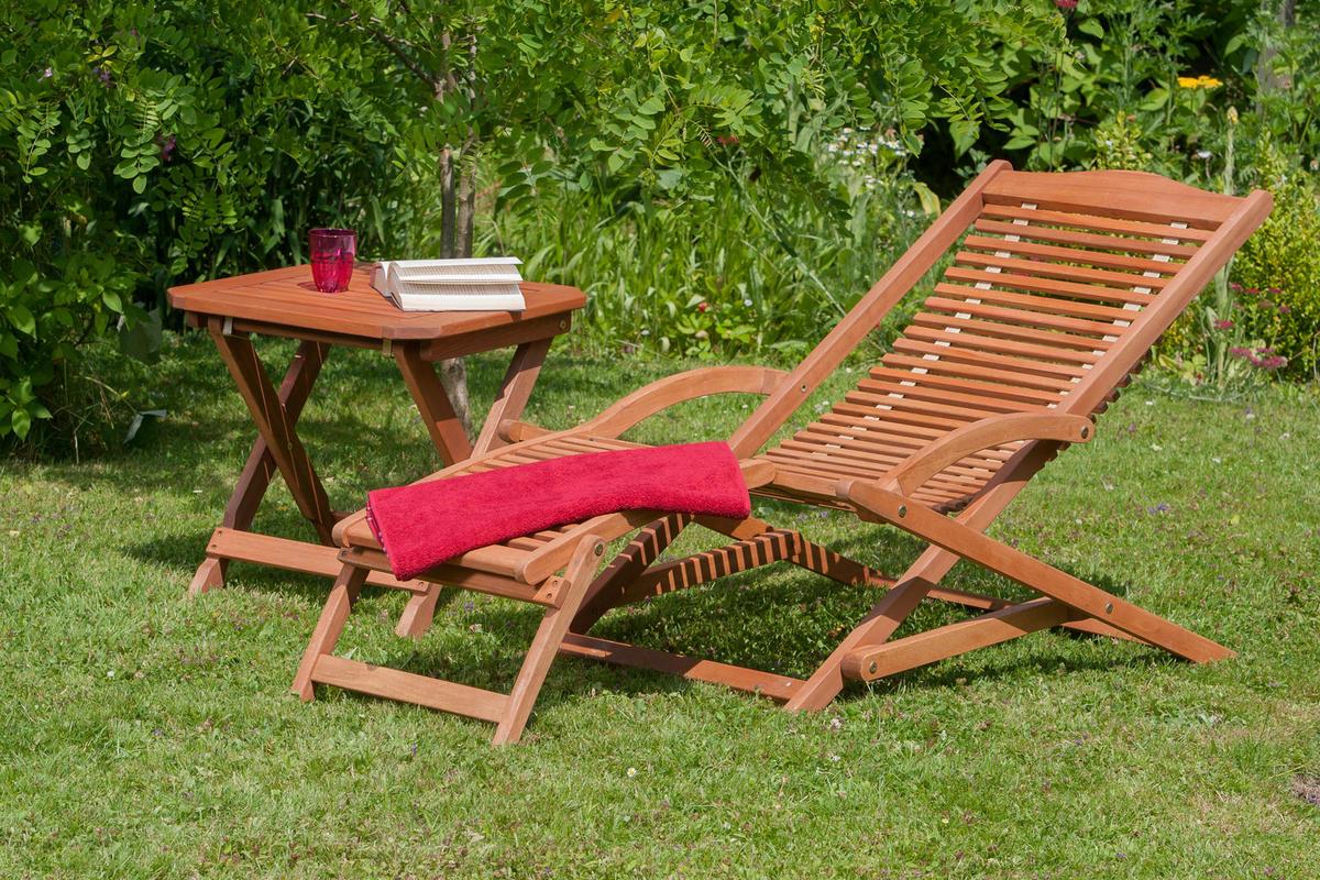 BÄDERLIEGE 69/69/158 cm Eukalyptusholz  - Braun, KONVENTIONELL, Holz (69/69/158cm) - Gardenson