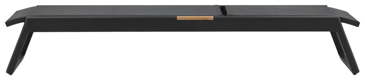 SONNENLIEGE 60/35/200 cm  - Schwarz, KONVENTIONELL, Metall (60/35/200cm) - Gardenson