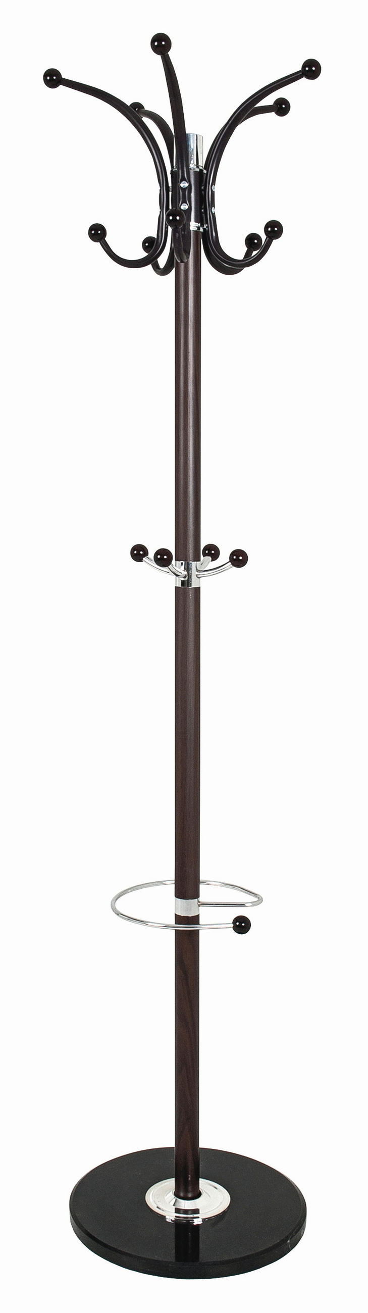 VEŠIAK NA KABÁTY - tmavohnedá/chrómová, Design, kov/kameň (37/171/37cm) - Carryhome