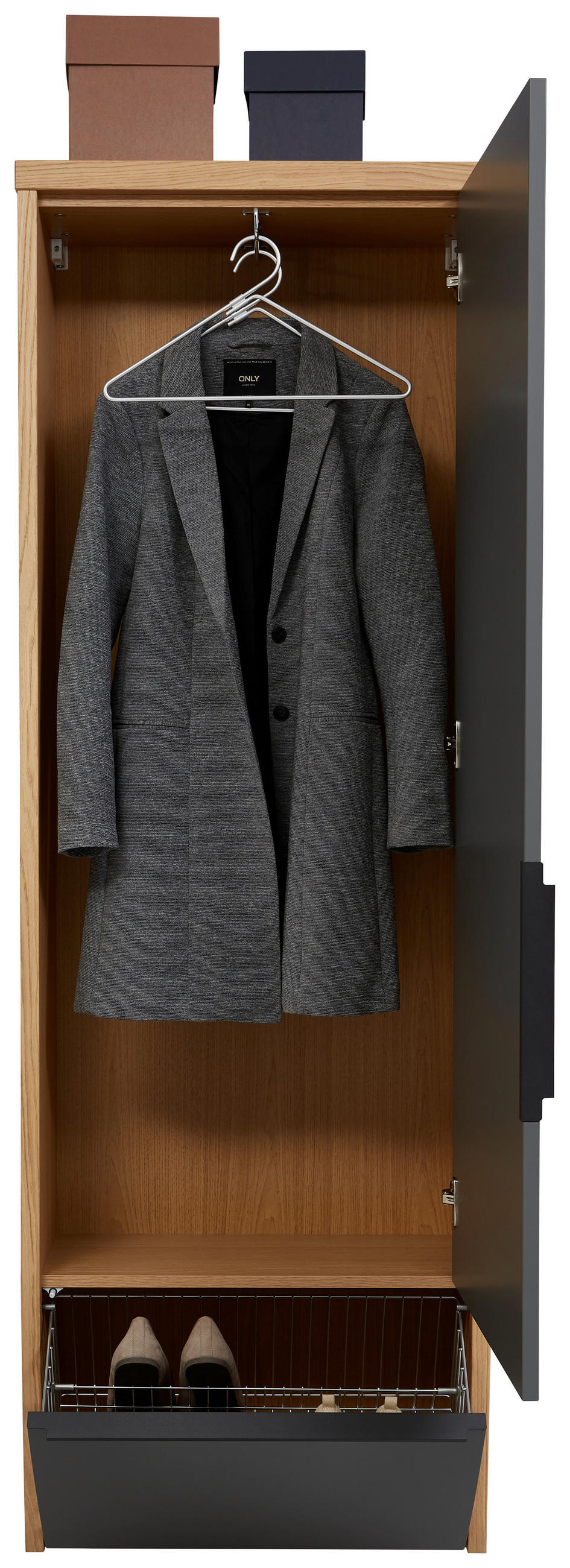 GARDEROBE 4-teilig  in 270/200/32 cm  - Eichefarben/Grau, Design, Holz/Holzwerkstoff (270/200/32cm) - Dieter Knoll