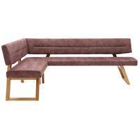 ECKBANK 155/225 cm  in Altrosa  - Eichefarben/Altrosa, KONVENTIONELL, Holz/Textil (155/225cm) - Dieter Knoll