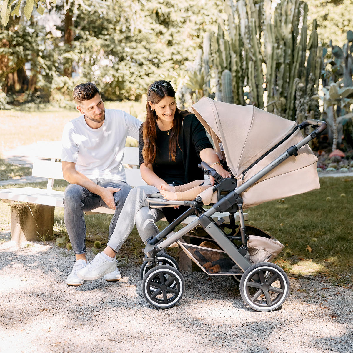 KINDERWAGENSET  Salsa 5 Air Frühjahrs-Set  Camel  - Beige/Schwarz, Basics, Textil/Metall (63/118/95.5cm) - ABC Design