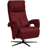 RELAXSESSEL in Leder Rot  - Rot/Schwarz, Design, Leder/Metall (77/119/87cm) - Valdera