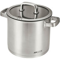 KOCHTOPF SENNA S2 9 L  - Edelstahlfarben, Basics, Glas/Metall (24/20cm) - Am Cook