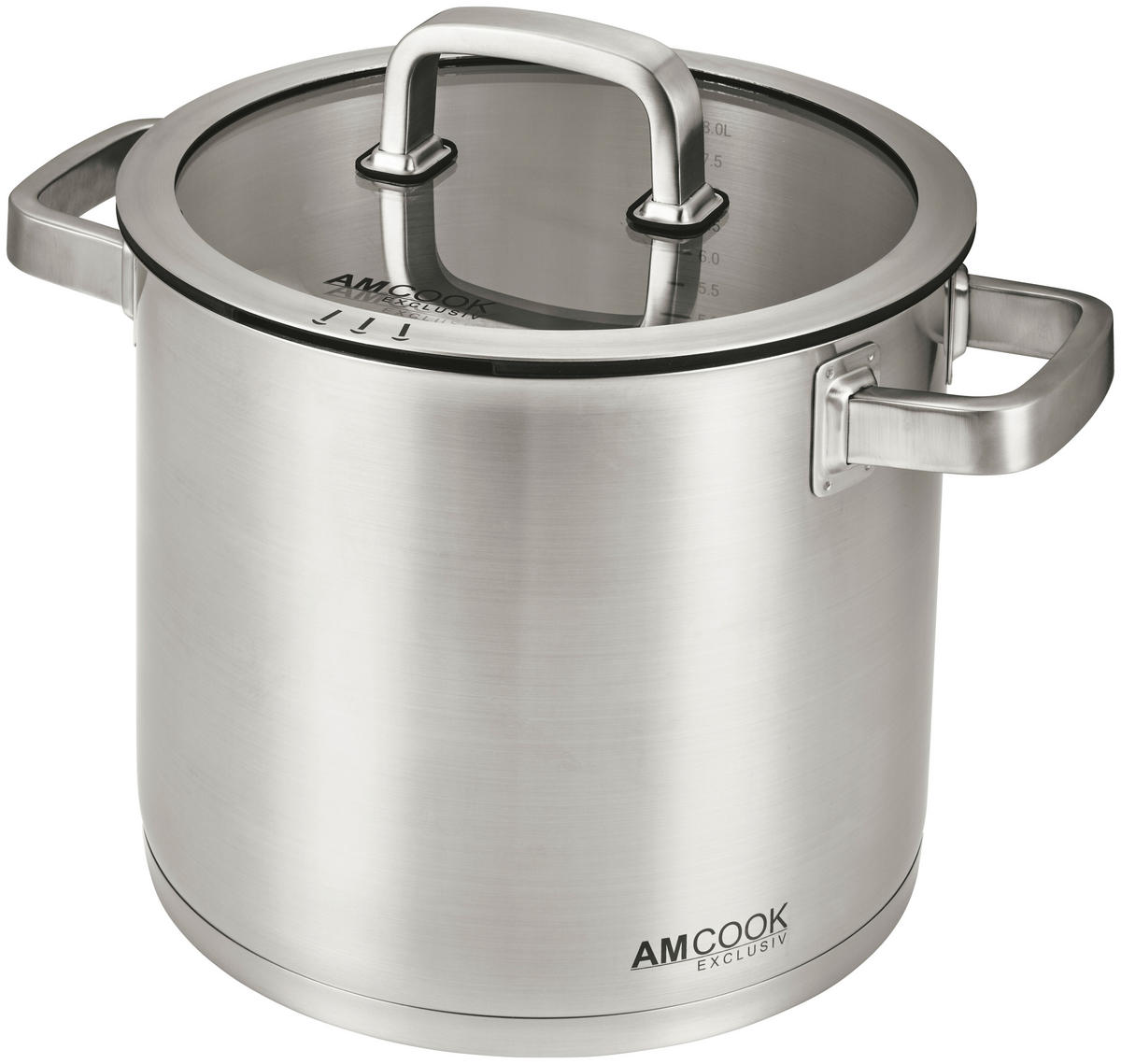 KOCHTOPF SENNA S2 9 L  - Edelstahlfarben, Basics, Glas/Metall (24/20cm) - Am Cook