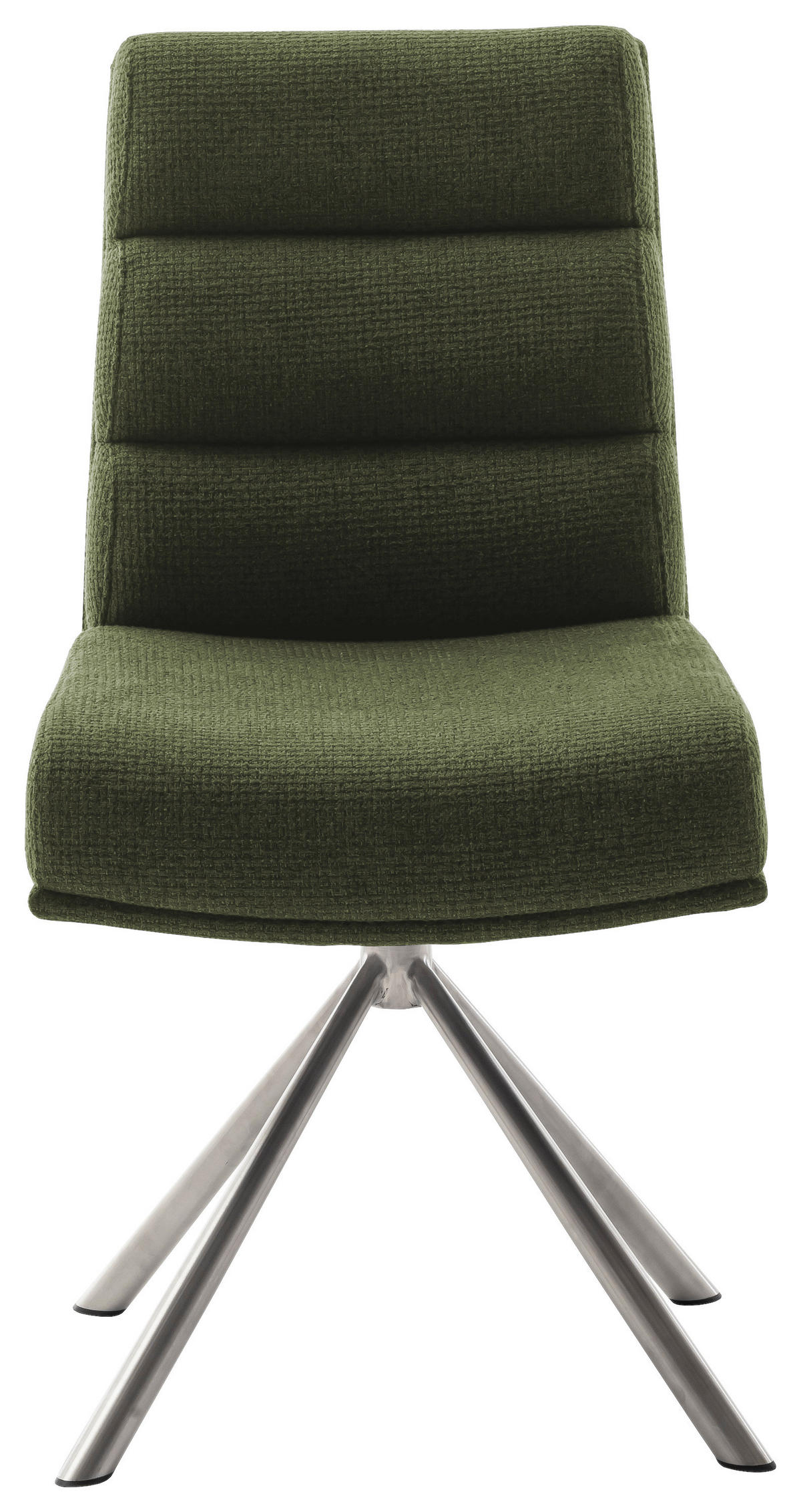 STUHL  in Edelstahl Webstoff Metall, Textil  - Edelstahlfarben/Olivgrün, Design, Textil/Metall (47/90/64cm) - Dieter Knoll
